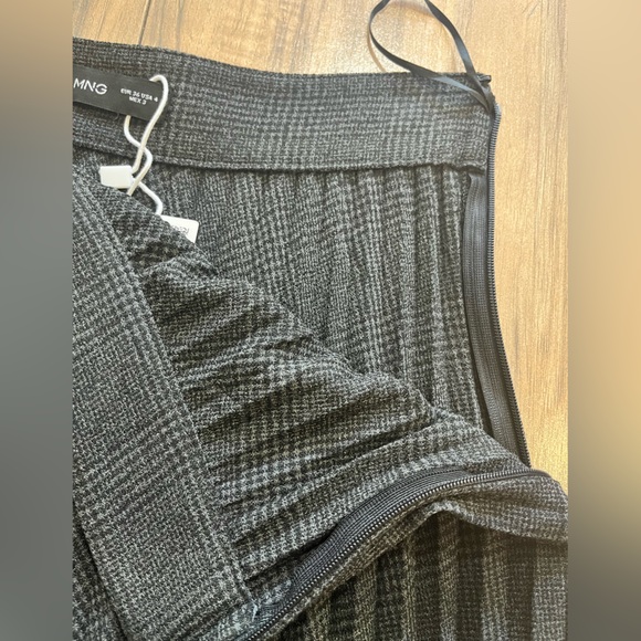 MANGO MNG Accordion Pleated Checked Midi Retro Skirt 4 - Picture 9 of 16